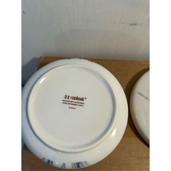 Hankook Sango Quadrille Atrium Pattern lidded trinket bowl Blue Iris Flowers But - Picture 4 of 4